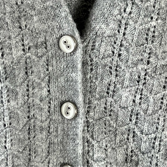 Emproved Puff-sleeve Cardigan Style A2212 In Dove Grey Size Small - Picture 9 of 15